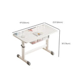 Adjustable White Wood Top Metal T-Shaped Base Kids Desk Image - 19