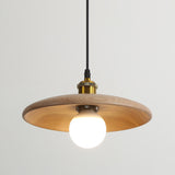 Adjustable Wood Disc Pendant Light Kitchen Island Image - 5