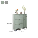 Adjustable Wood Green Large Drop Front Shoe Storage Cabinet Image - 22