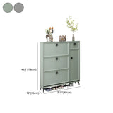 Adjustable Wood Green Large Drop Front Shoe Storage Cabinet Image - 24