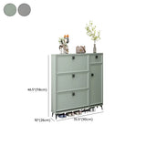 Adjustable Wood Green Large Drop Front Shoe Storage Cabinet Image - 25