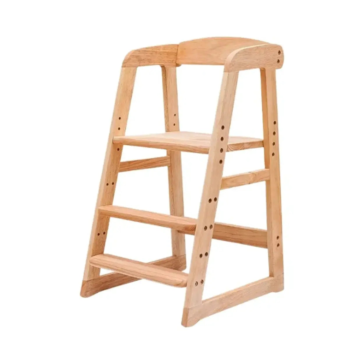 Adjustable Wood Grow Kids Dining Bar Study Stool Image - 2