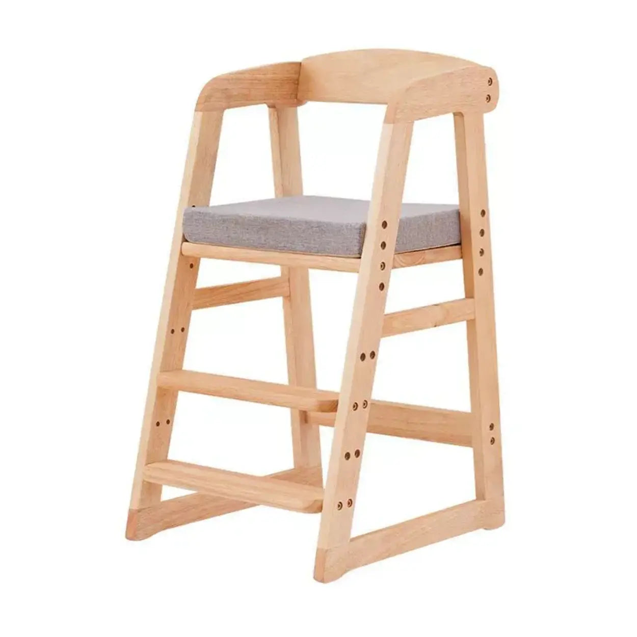 Adjustable Wood Grow Kids Dining Bar Study Stool Image - 3
