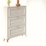 Adjustable Wood Hallway White Drop Front Shoe Storage Image - 9