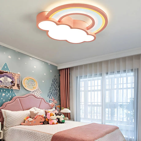 Adorable Cloud Rainbow LED Flush Mount Ceiling Light Image - 2