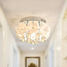 Aisle Mini Flower Crystal Drops Chrome Flush Mount Lamp Image - 1