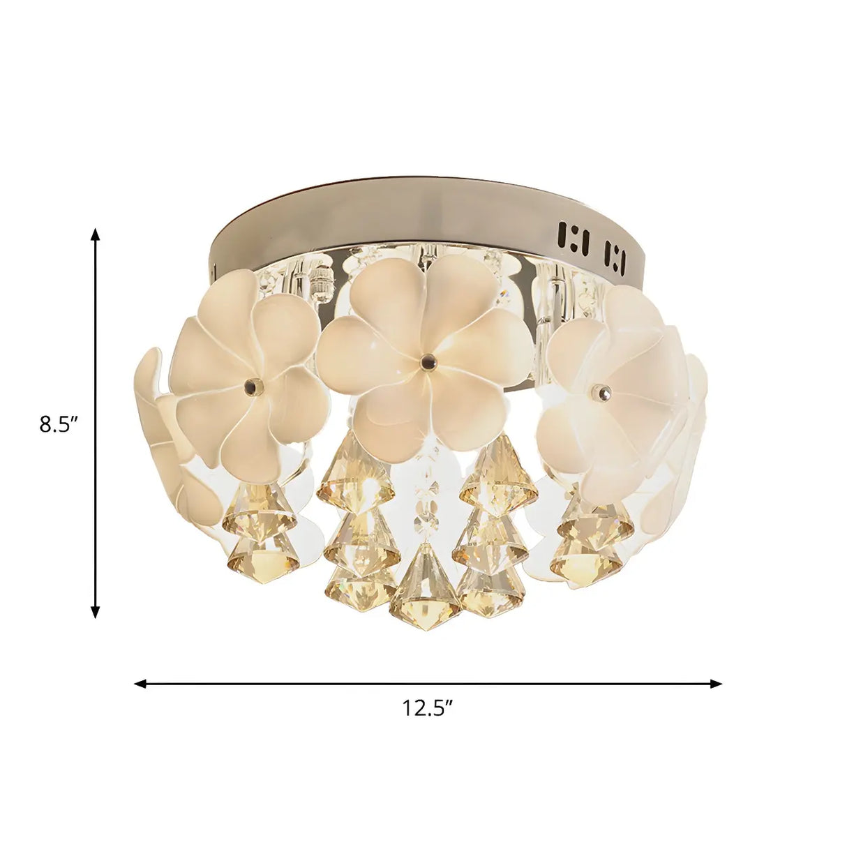 Aisle Mini Flower Crystal Drops Chrome Flush Mount Lamp 