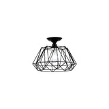 Aisle Mini Geometric Metal Cage Semi-Flush Mount Light Image - 2