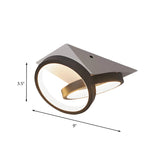 Aisle Modern Black Double Ring LED Flush Mount Light #size