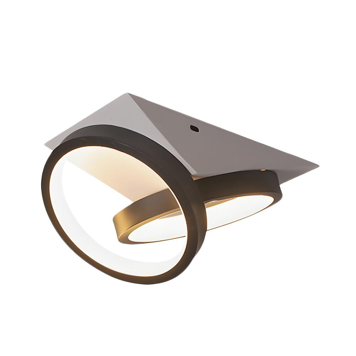 Aisle Modern Black Double Ring LED Flush Mount Light Image - 3