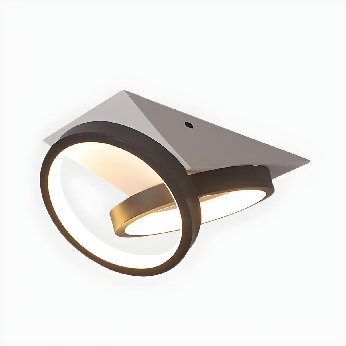 Aisle Modern Black Double Ring LED Flush Mount Light Image - 4