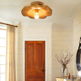 Aisle Natural Flower Wood Resin Semi-Flush Mount Light Image - 11