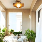 Aisle Natural Flower Wood Resin Semi-Flush Mount Light Image - 12