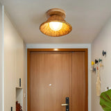 Aisle Natural Flower Wood Resin Semi-Flush Mount Light Image - 3