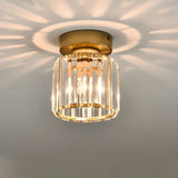 Aisle Vintage Black Cage Crystal Semi-Flush Mount Light Image - 10