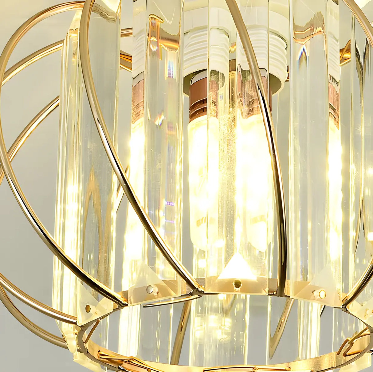 Aisle Vintage Black Cage Crystal Semi-Flush Mount Light Image - 13