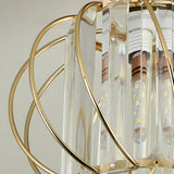 Aisle Vintage Black Cage Crystal Semi-Flush Mount Light Image - 14