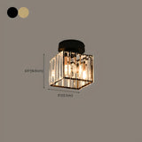 Aisle Vintage Black Cage Crystal Semi-Flush Mount Light Image - 19