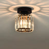 Aisle Vintage Black Cage Crystal Semi-Flush Mount Light Image - 5