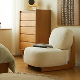 Alpaca Wool Biscuit Back Cherry Wood Sled Side Chair Image - 1