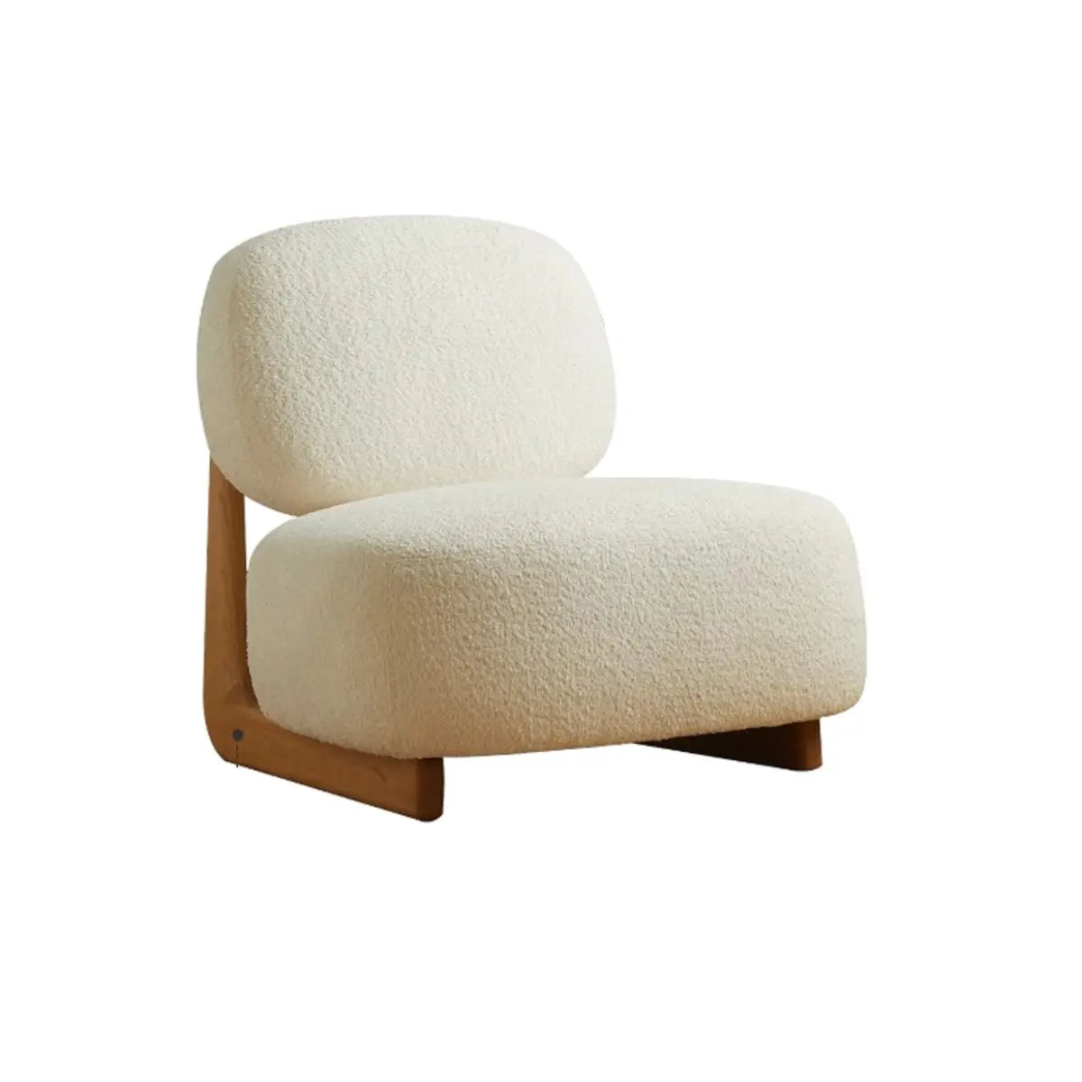Alpaca Wool Biscuit Back Cherry Wood Sled Side Chair Image - 10