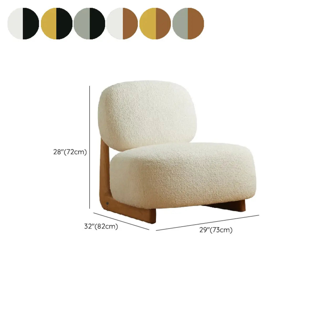 Alpaca Wool Biscuit Back Cherry Wood Sled Side Chair 