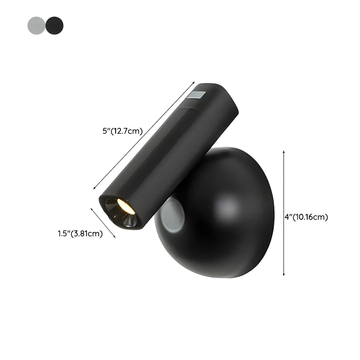 Aluminum Globe Base Cylinder Bedroom Reading Wall Light 