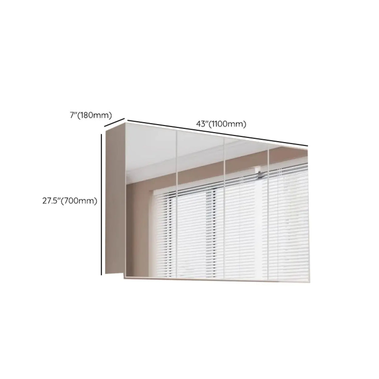 Aluminum Rectangle Frameless Mirrored Medicine Cabinet Image - 16