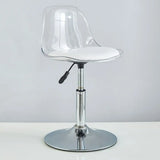Amber Bucket Acrylic Adjustable Swivel Low Back Bar Stool Image - 13
