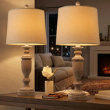 American Country Simple Solid Wood Bedroom Table Lamp Image - 4