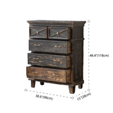 American Country Vintage Distressed Wood Drawer Buffet Sideboard #size