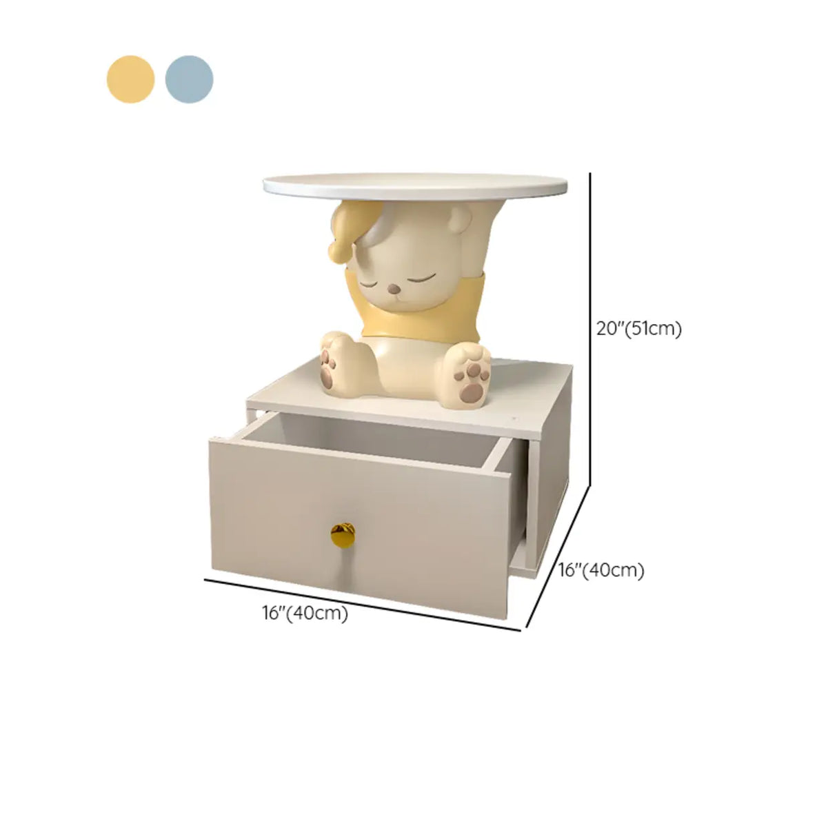 Animal Shape Tip Resistant Wood Storage Kids Nightstand Image - 14