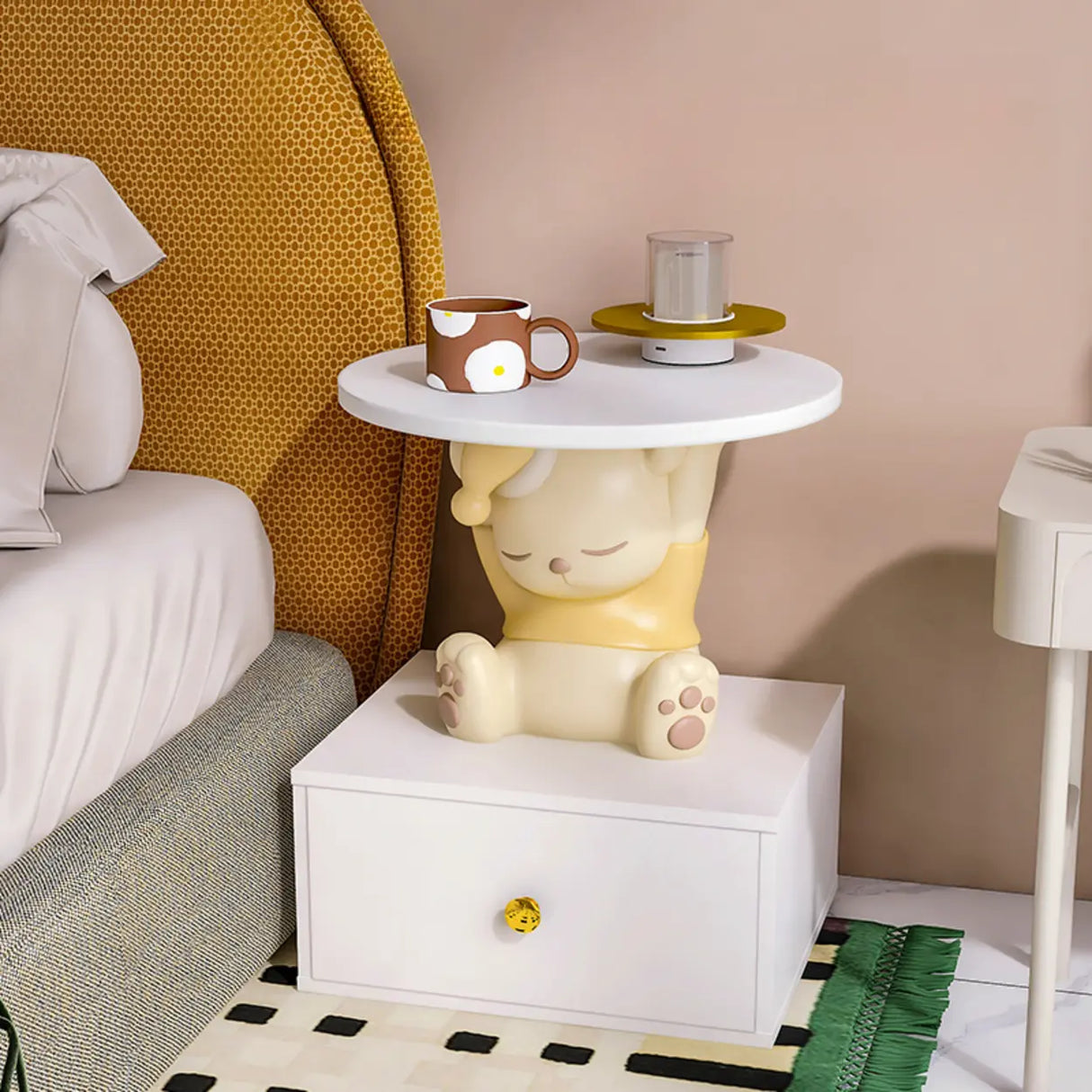 Animal Shape Tip Resistant Wood Storage Kids Nightstand Image - 1