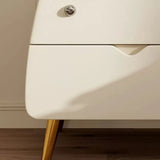 Animal Theme Leather Wood Kids Nightstand with 2-Drawer Image - 14