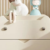Animal Theme Leather Wood Kids Nightstand with 2-Drawer Image - 15