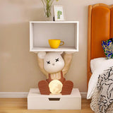Animal Theme Resin Kids Nightstand with Open Storage Image - 5
