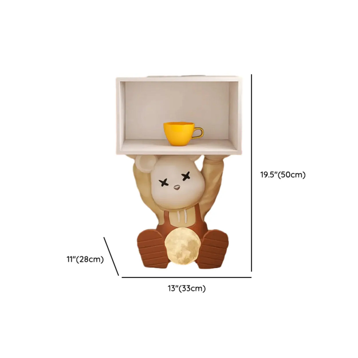 Animal Theme Resin Kids Nightstand with Open Storage 