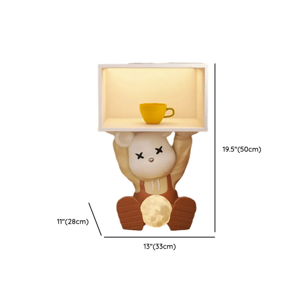 Animal Theme Resin Kids Nightstand with Open Storage Image - 8
