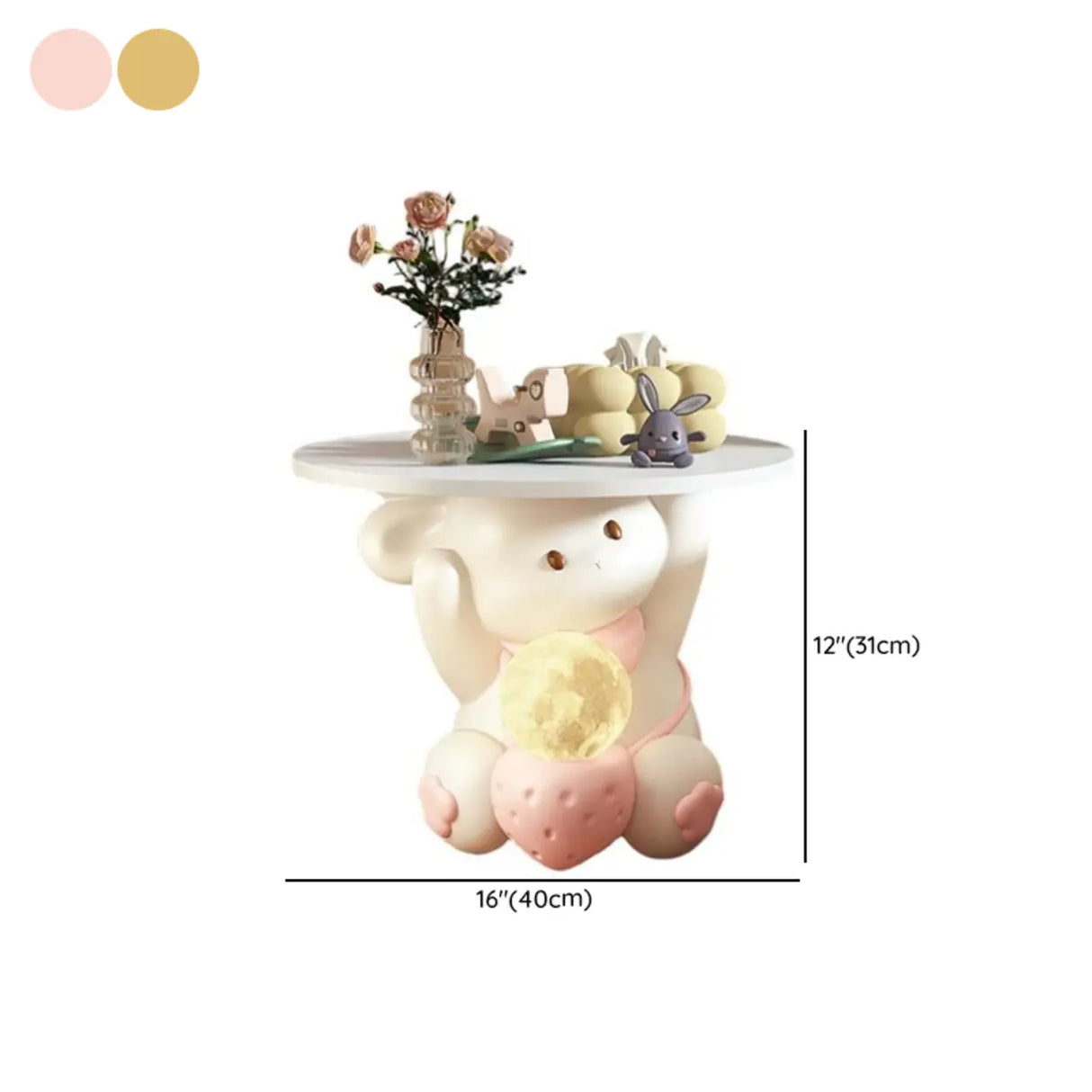 Animals Resin Wood Tip Resistant Light Kids Nightstand Image - 17