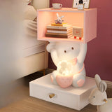 Animals Resin Wood Tip Resistant Light Kids Nightstand Image - 4