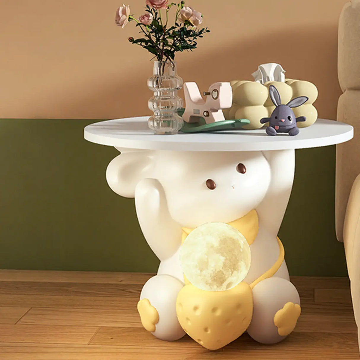 Animals Resin Wood Tip Resistant Light Kids Nightstand Image - 7
