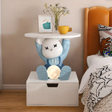 Animals Theme Kids Resin Wood Nightstand with Lights Image - 11