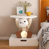 Animals Theme Kids Resin Wood Nightstand with Lights Image - 5