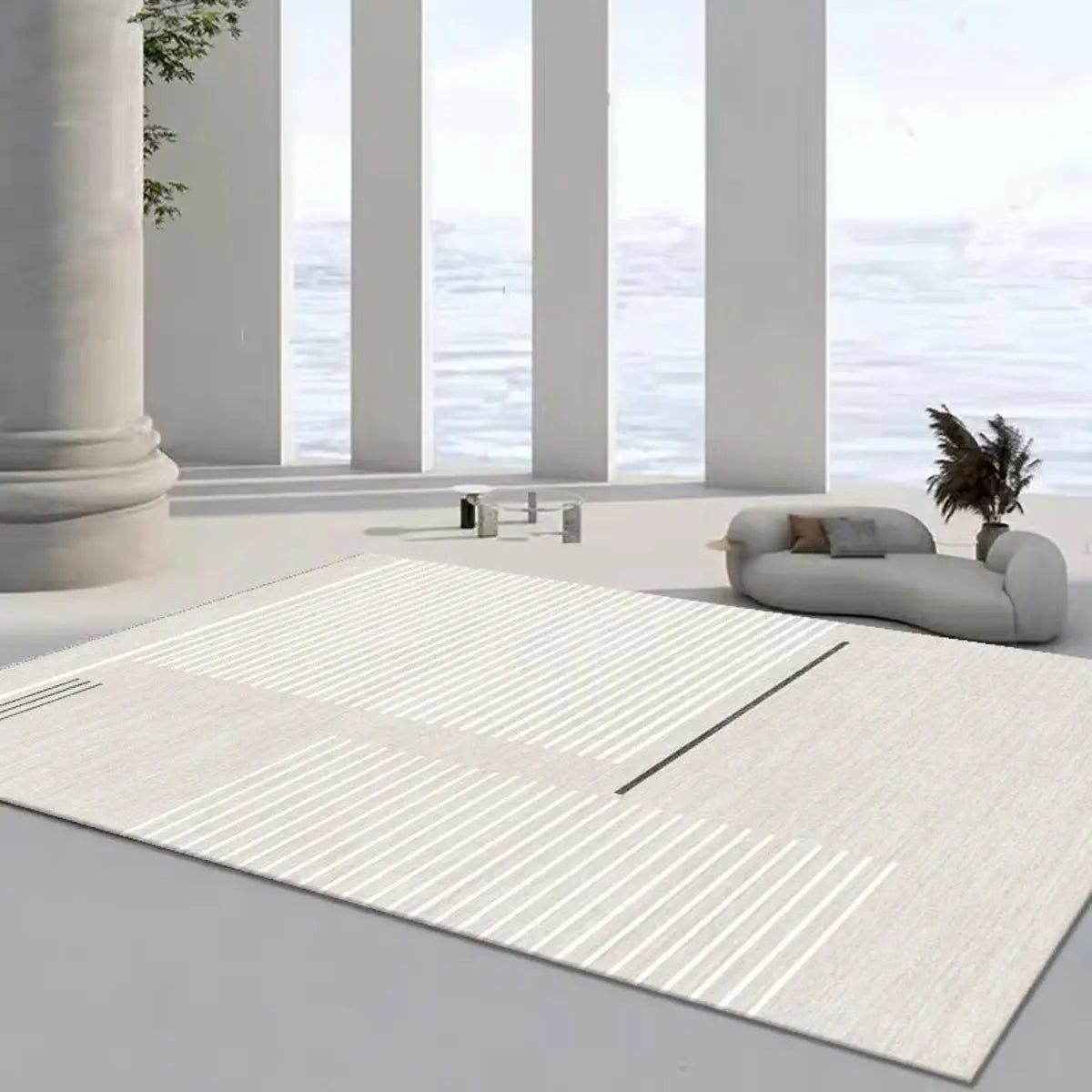 Anti-Slip Backing Modern Abstract Pattern Area Rug Image - 11