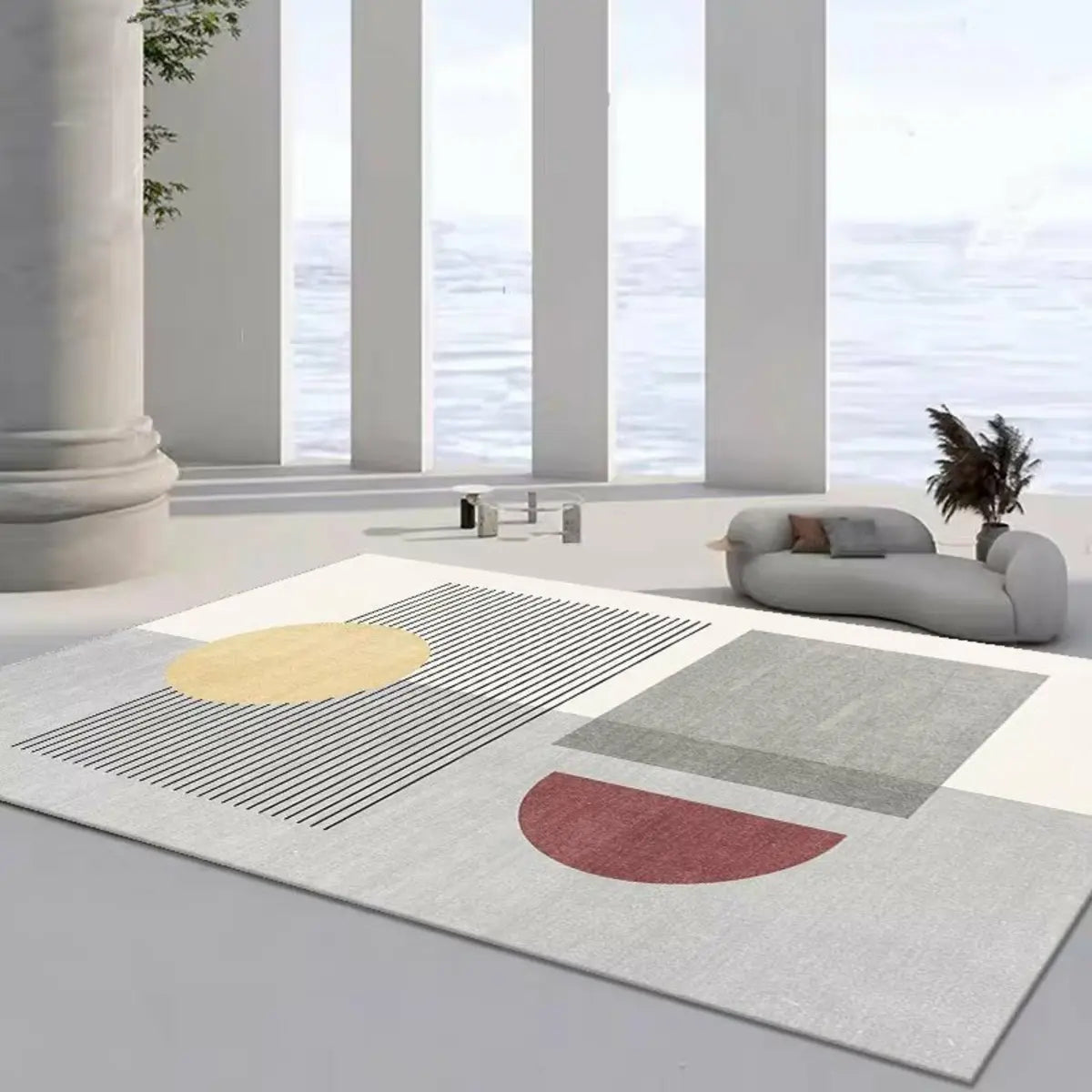 Anti-Slip Backing Modern Abstract Pattern Area Rug Image - 2