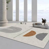 Anti-Slip Backing Modern Abstract Pattern Area Rug Image - 7