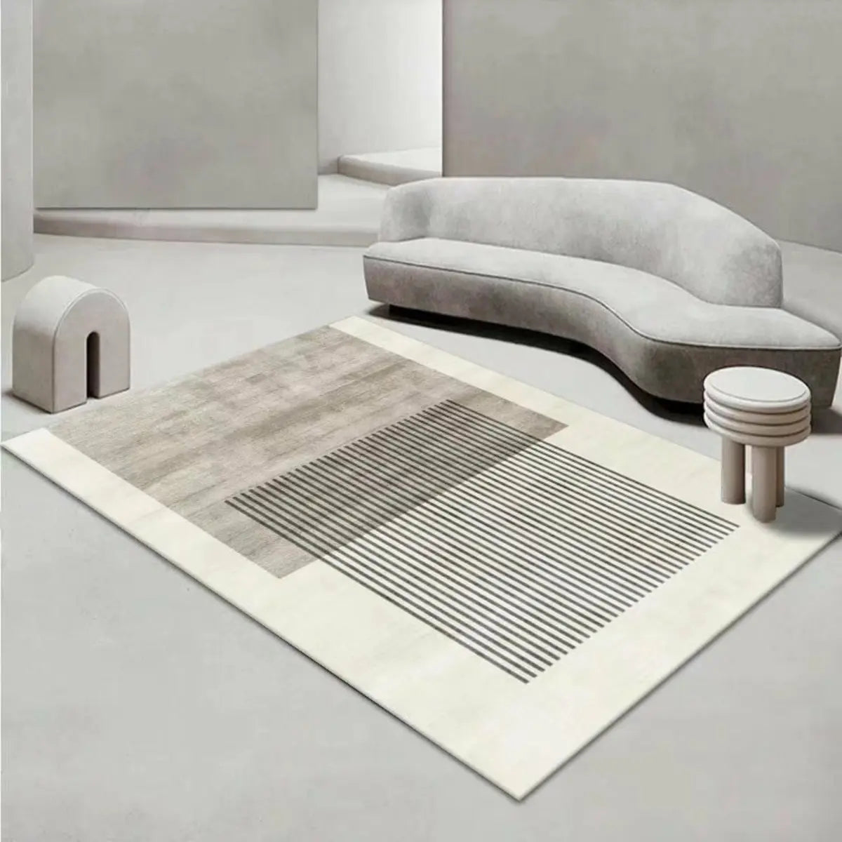 Anti-Slip Backing Modern Abstract Pattern Area Rug Image - 9