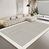 Anti-Slip Backing Modern Striped Polyester Area Rug Image - 3