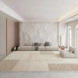Anti-Slip Modern Geometric Plush Apricot Area Rug Image - 5