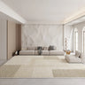 Anti-Slip Modern Geometric Plush Apricot Area Rug Image - 5
